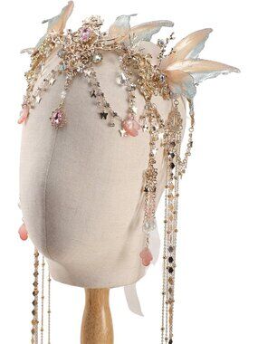 Enchanting Butterfly Elf Crown - Fairy Headband with Wings & Tassel, Cosplay